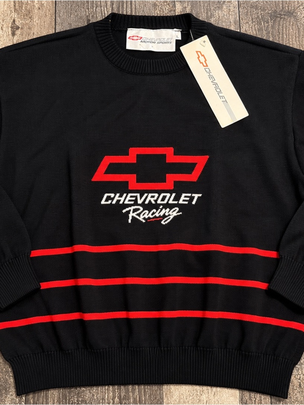 Racing Black & Red Crewneck Sweater - Men